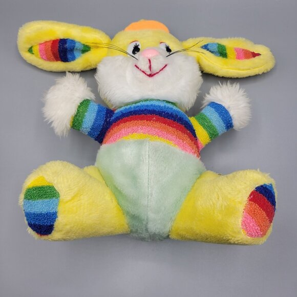 Vtg Scottie Toys Easter Rainbow Bunny Plush Stuffed Animal 12" Terry Cloth Belly - Picture 5 of 12